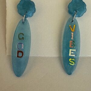 Blue 'God Vibes' Earrings